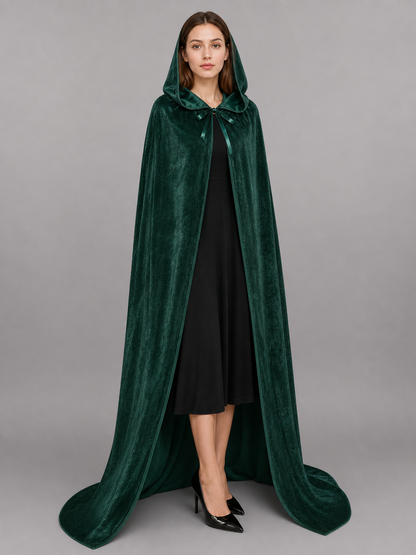 Green Gothic Carnival Cloak with Hood