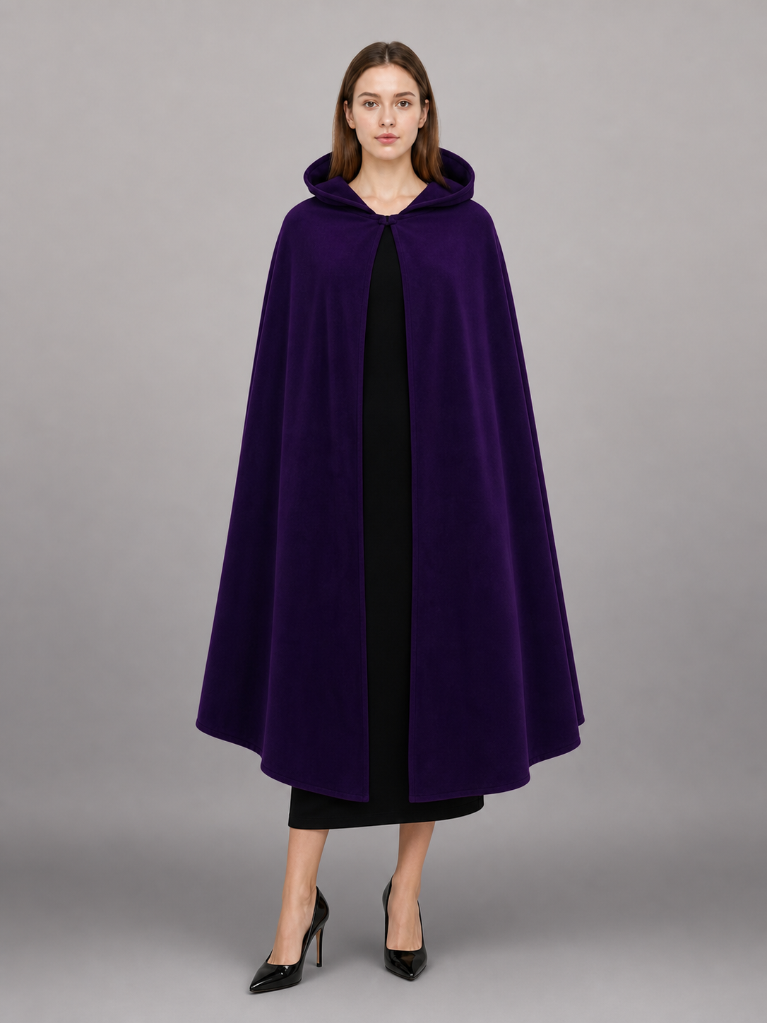 Purple Hooded Costume Cloak
