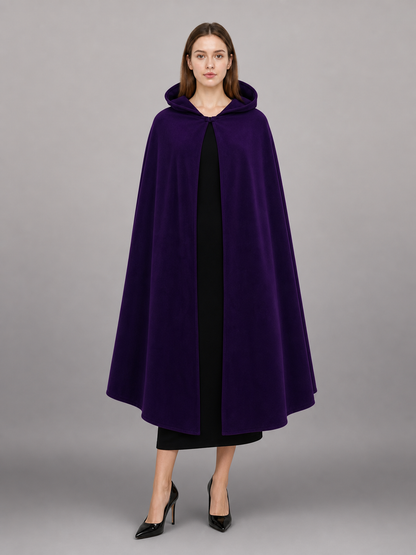 Purple Hooded Costume Cloak
