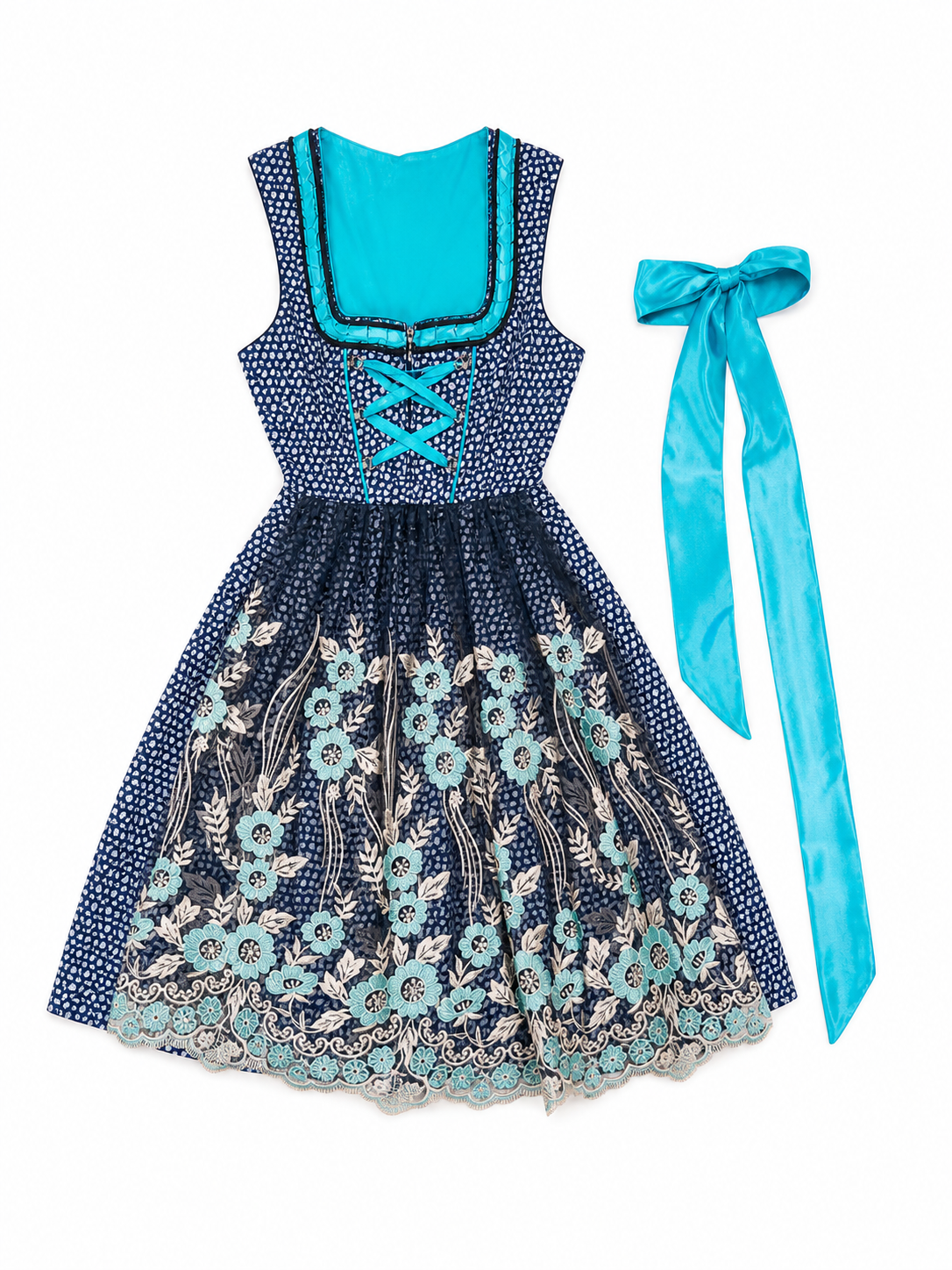 Embroidered Lace Dress in an Ethnic Style