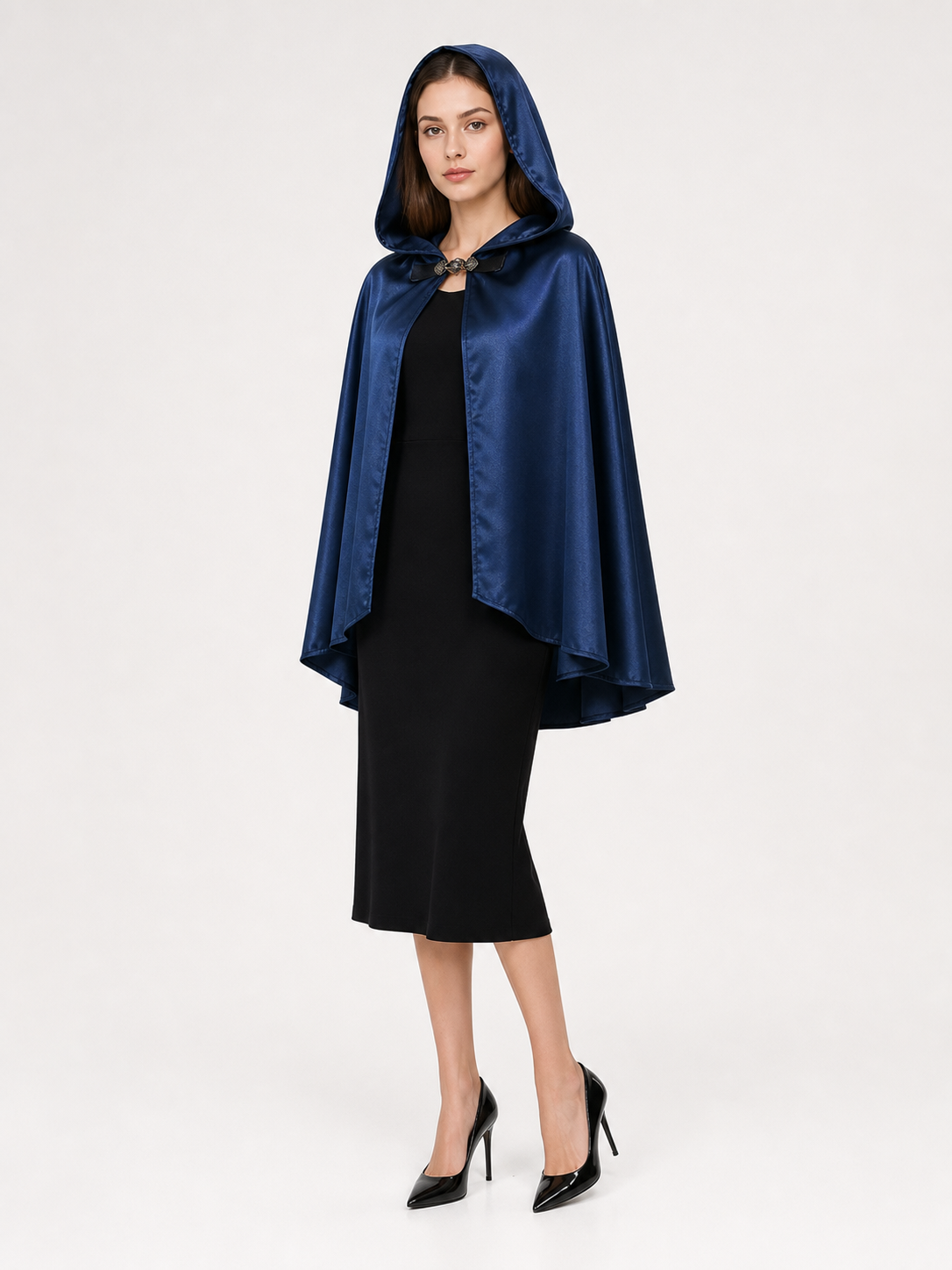 Blue Carnival Hooded Cape for Stage
