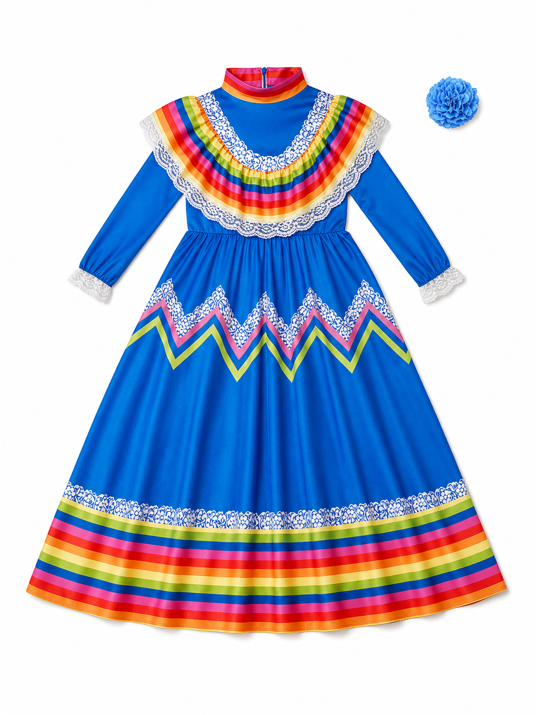 Costume dress with long sleeves, folk style