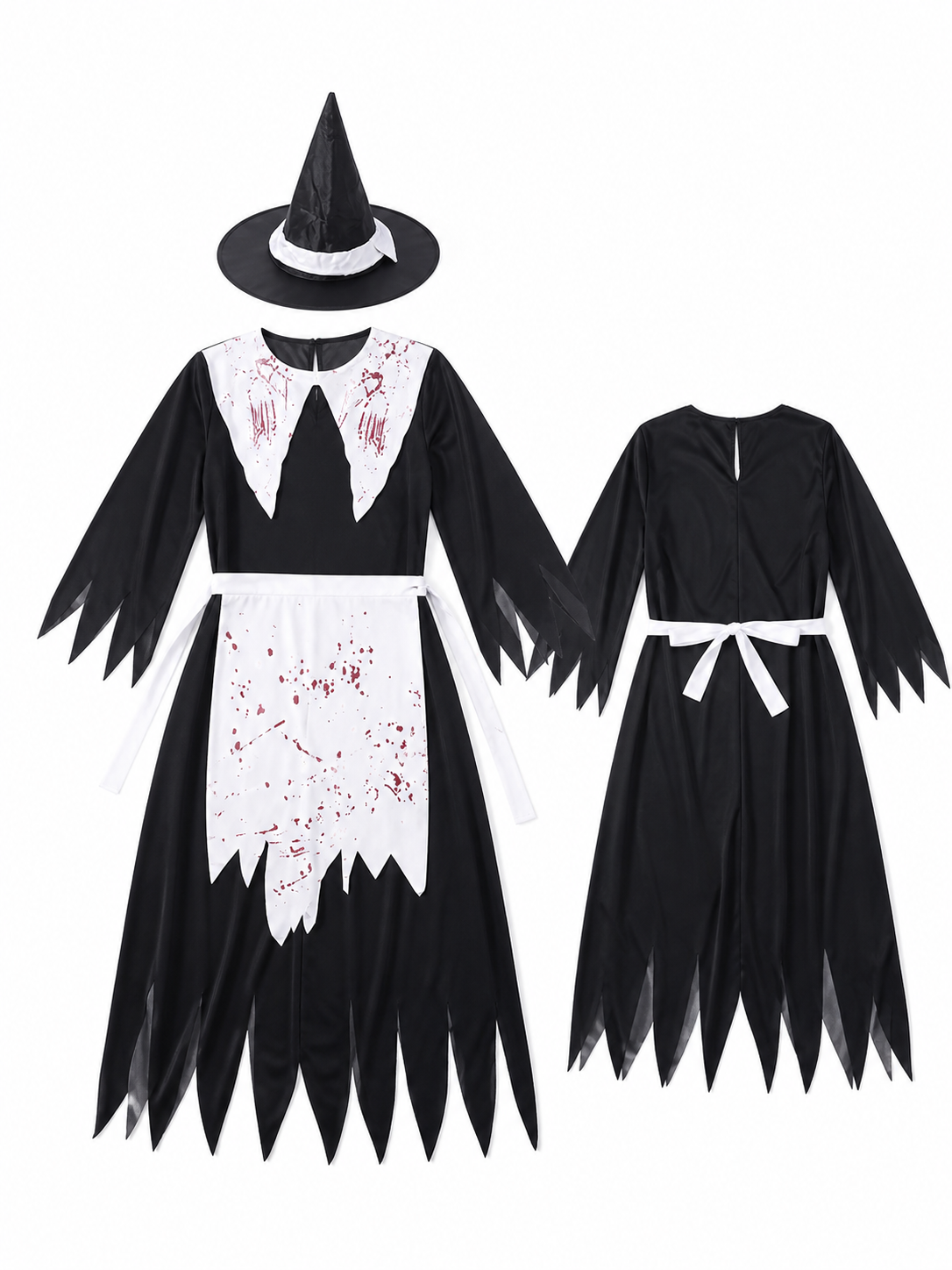 Witch Costume with Hat and Broom for Cosplay