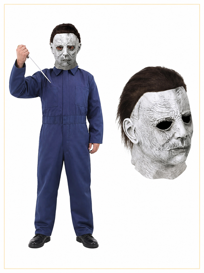 Halloween Carnival Mask with Brown Hair included items 2
