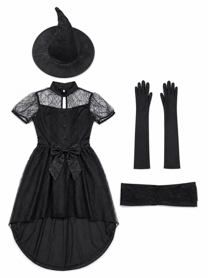 Witch-style carnival costume with accessories
