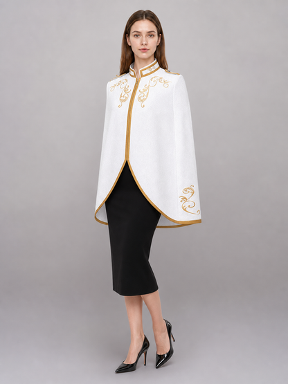 White carnival jacket with gold trim