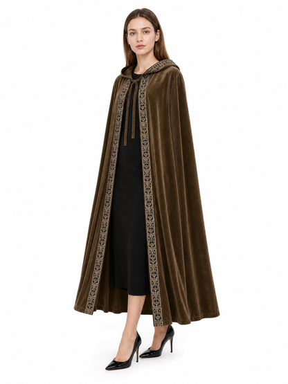 Long Hooded Robe, Brown, Loose Fit included items 4