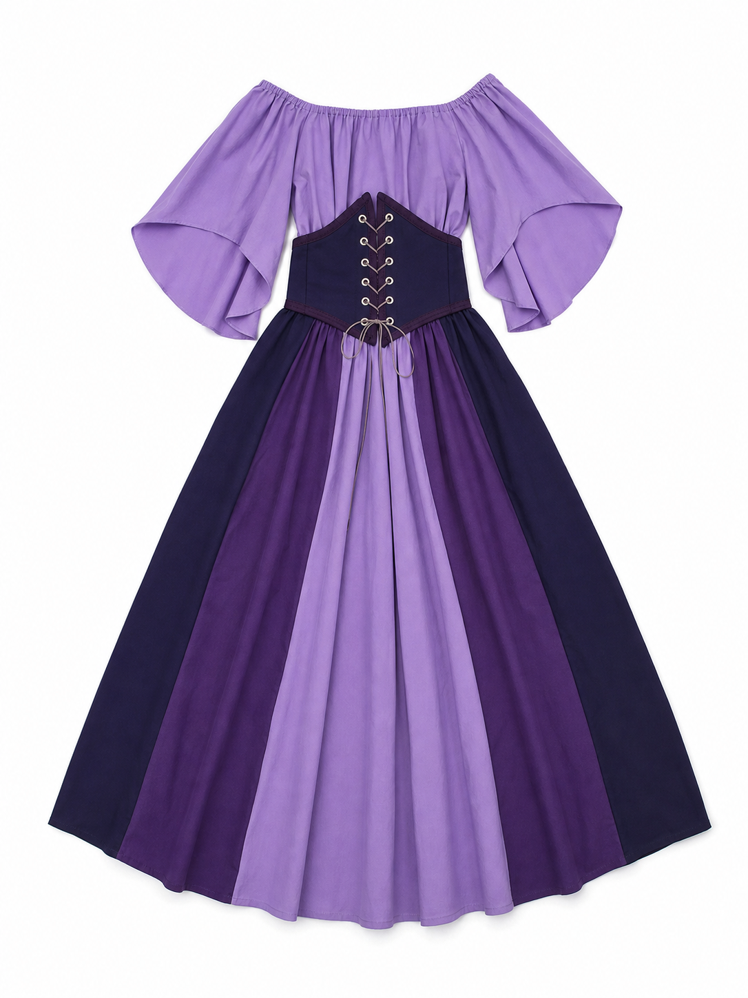 Fantasy Dress with Corset Lacing and Ruffles