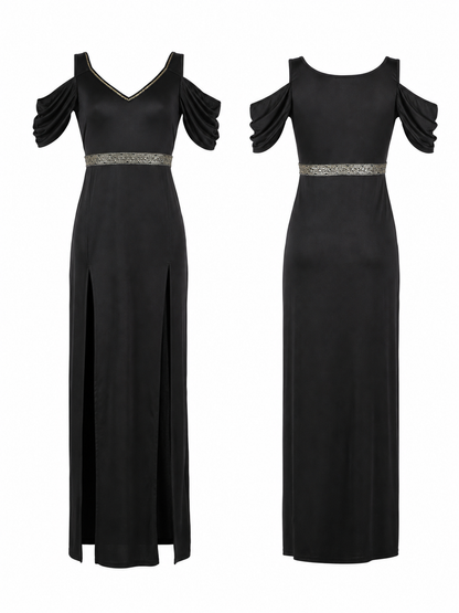 Cosplay Dress with Gold Belt and Slits included items