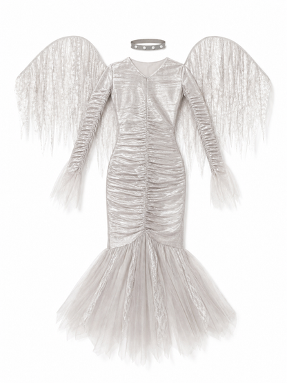 Angel Stage Costume with Wings and Dress included items