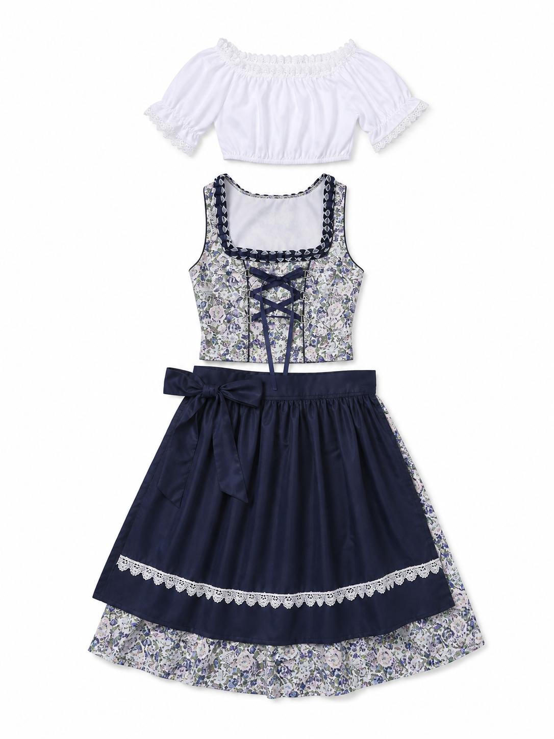 Traditional German-Style Dress with Apron