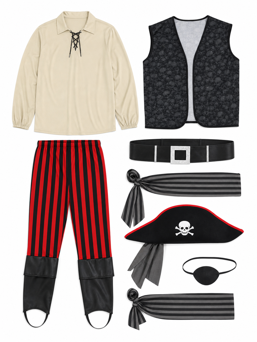 Pirate Costume with Vest and Accessories
