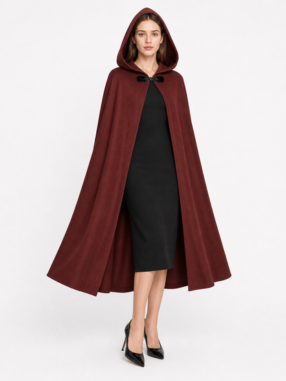 Burgundy Hooded Carnival Cloak for Cosplay