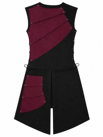 Sleeveless Jumpsuit with Asymmetrical Panels