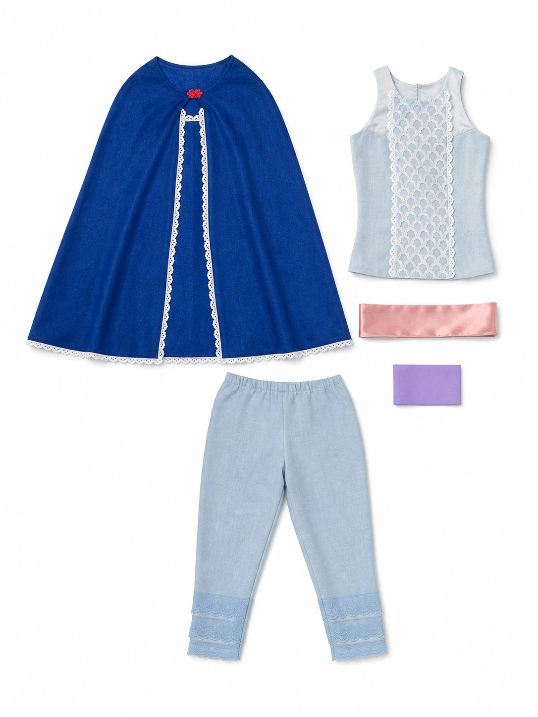 Cosplay Costume with Cape, Top, and Pants