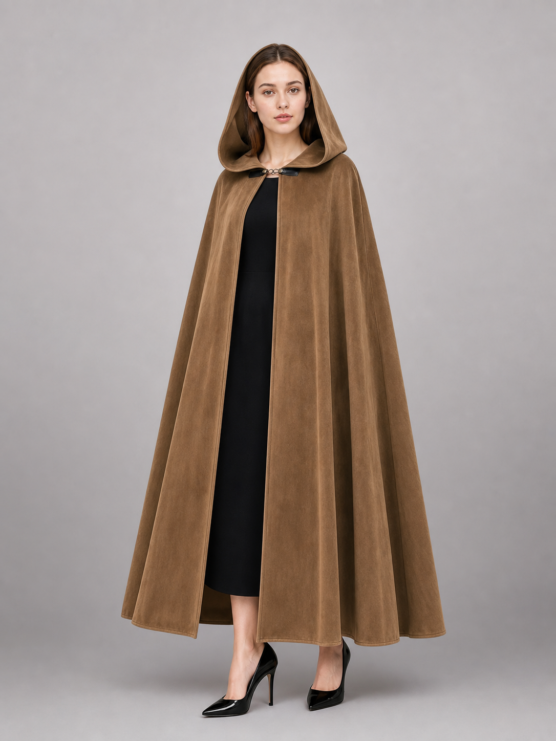 Brown Hooded Costume Cloak