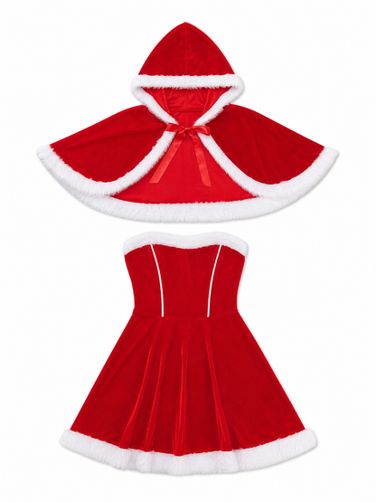 Christmas Costume with Ears and Red Bow