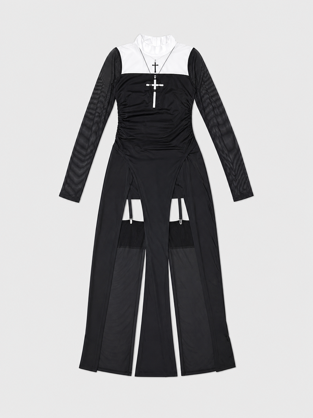 Costume with Dress, Headpiece, and Cross