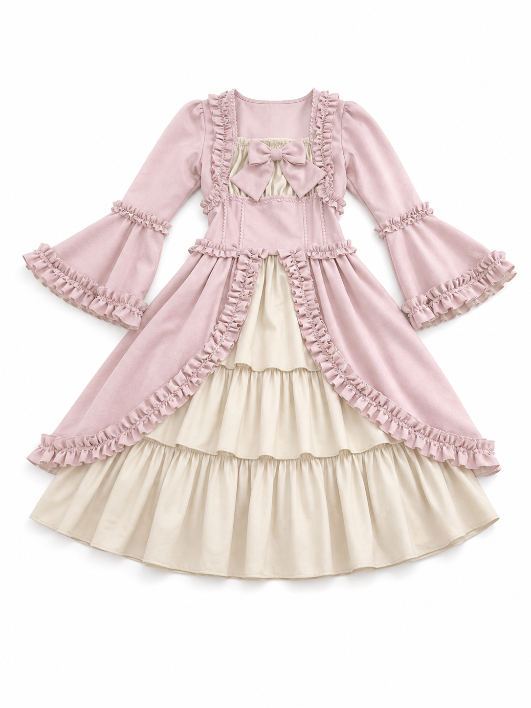 Rococo-Style Costume Dress with Ruffles and Bow