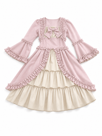 Rococo-Style Costume Dress with Ruffles and Bow