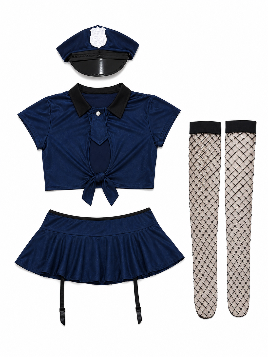 Police-Style Costume: Top, Skirt, and Cap