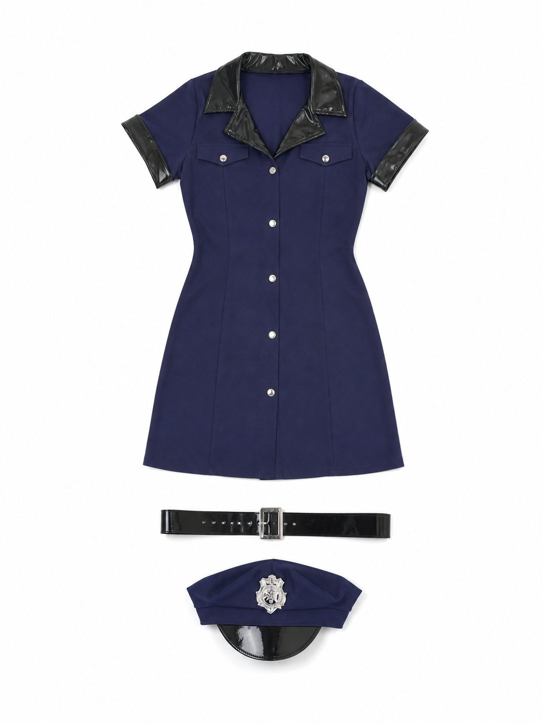 Police cosplay costume with cap and baton