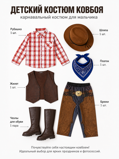 Children’s Sheriff Costume with Vest and Hat for Halloween