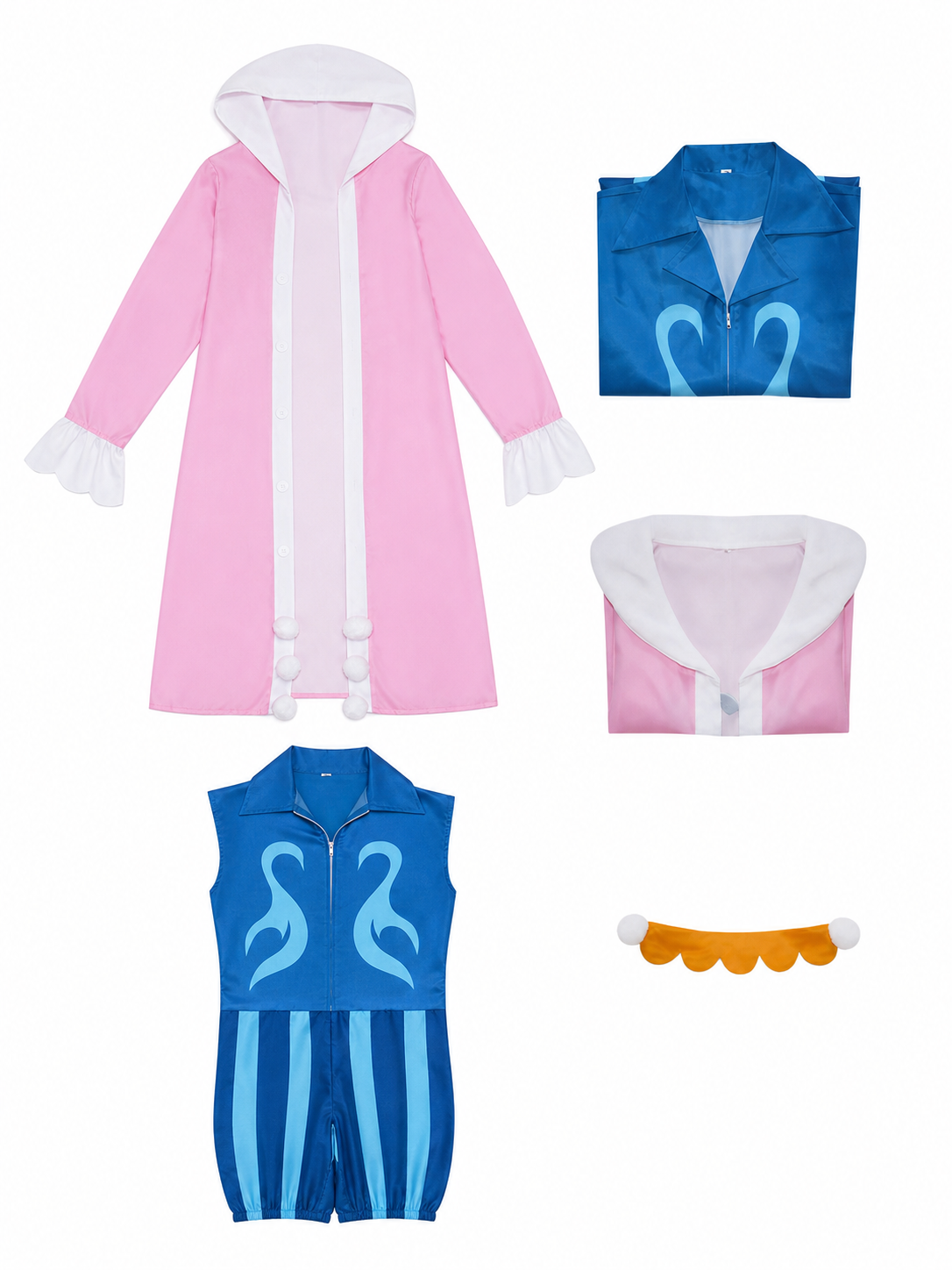 One Piece Bon Clay Cosplay Costume with Cape and Belt