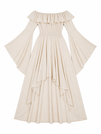 Red Off-the-Shoulder Maxi Evening Dress