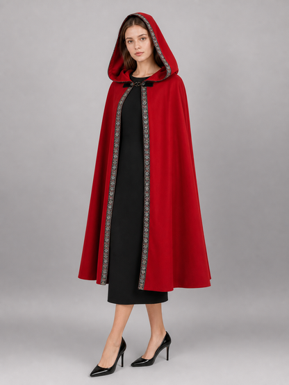 Red Hooded Carnival Cloak for Cosplay