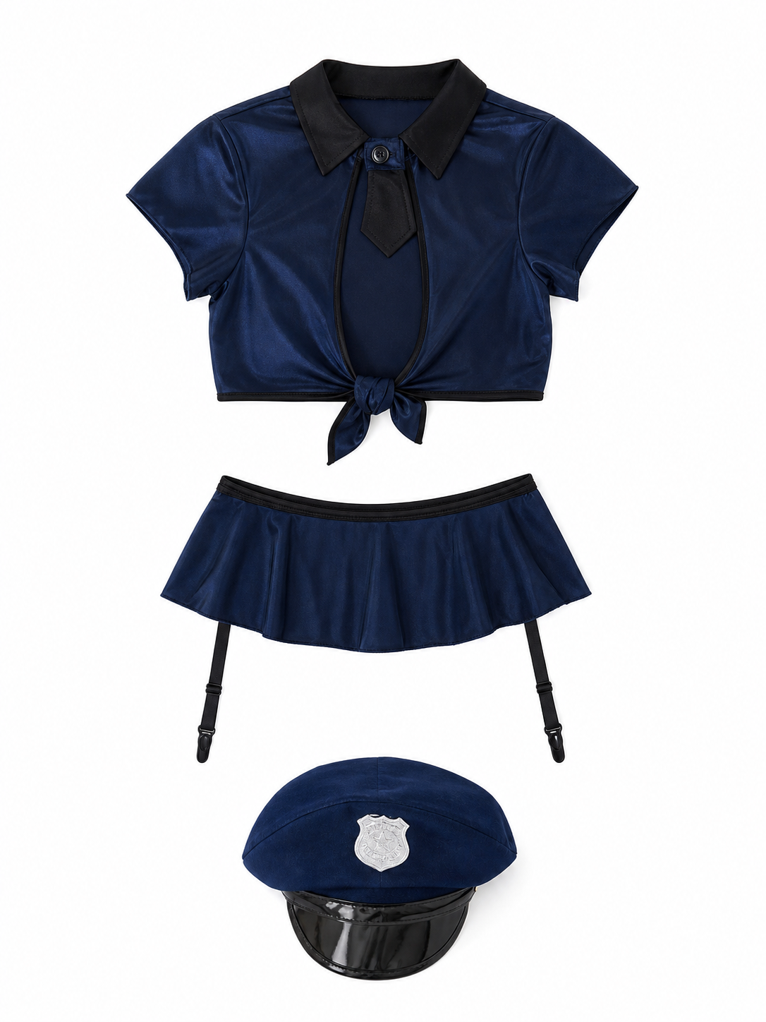 Police-Style Costume: Top, Skirt, and Cap