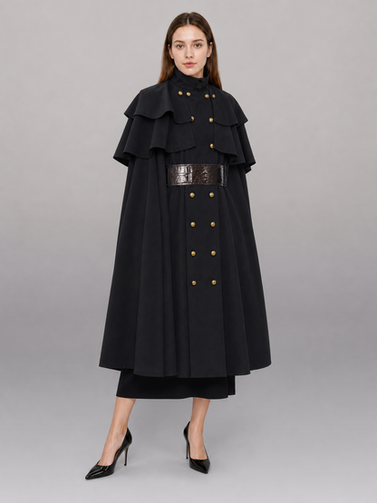 Black Carnival Hooded Cloak for Halloween