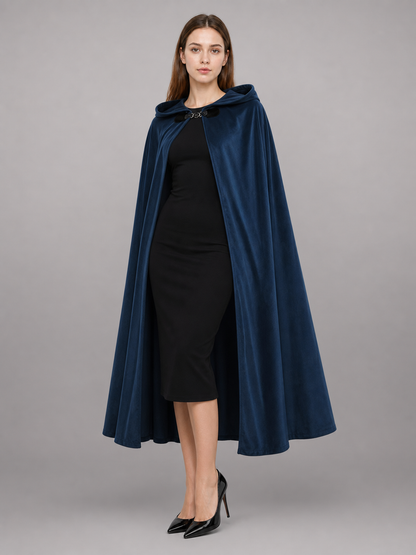 Dark Blue Hooded Costume Cloak