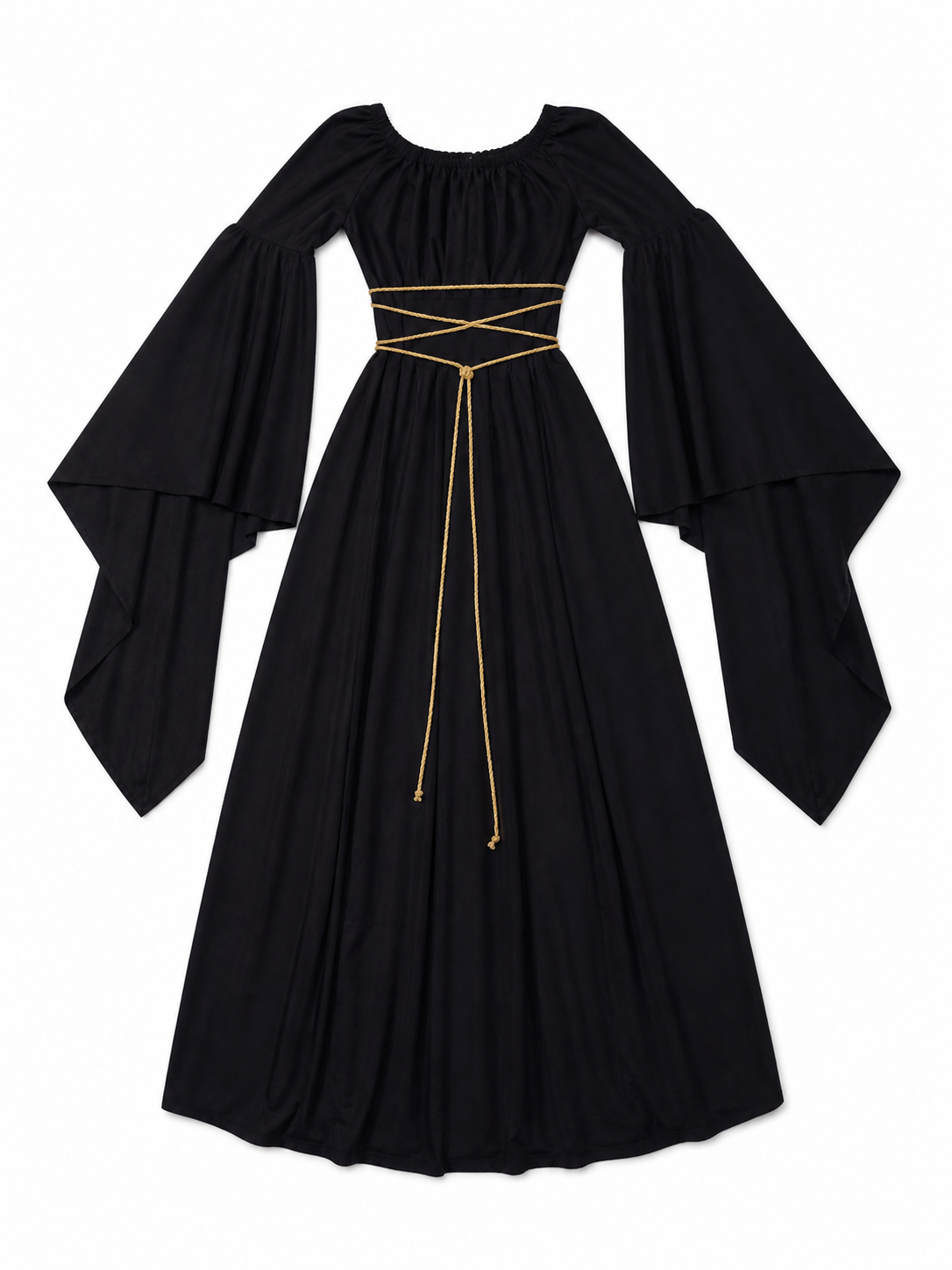 Gothic Maxi Dress with Long Sleeves