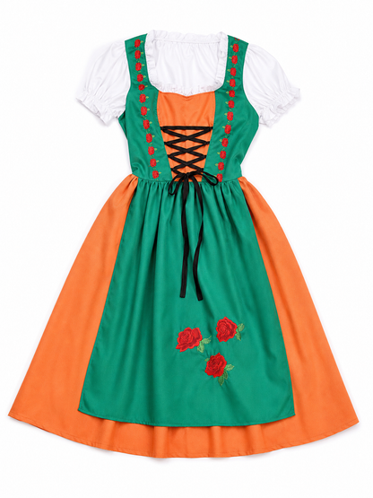 Folk-Style Embroidered Carnival Dress