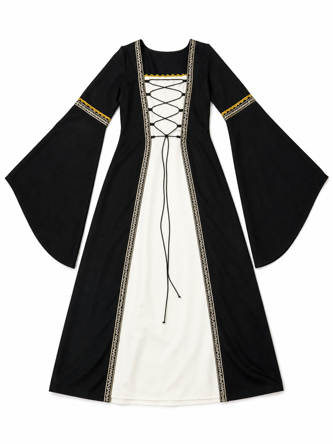 Medieval Halloween Dress Costume with Lace-Up Detailing
