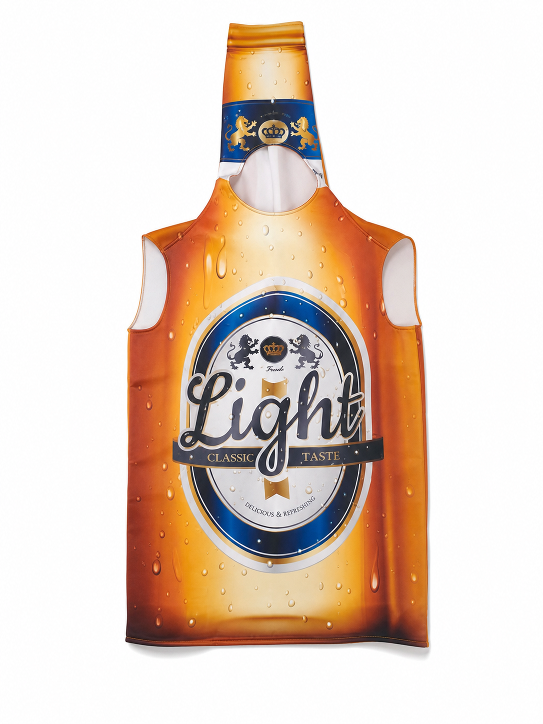 Beer bottle costume for themed celebrations and parties