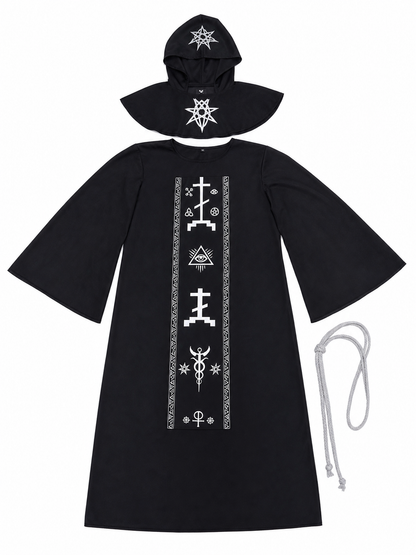 Hooded Wizard Costume, Cosplay Robe