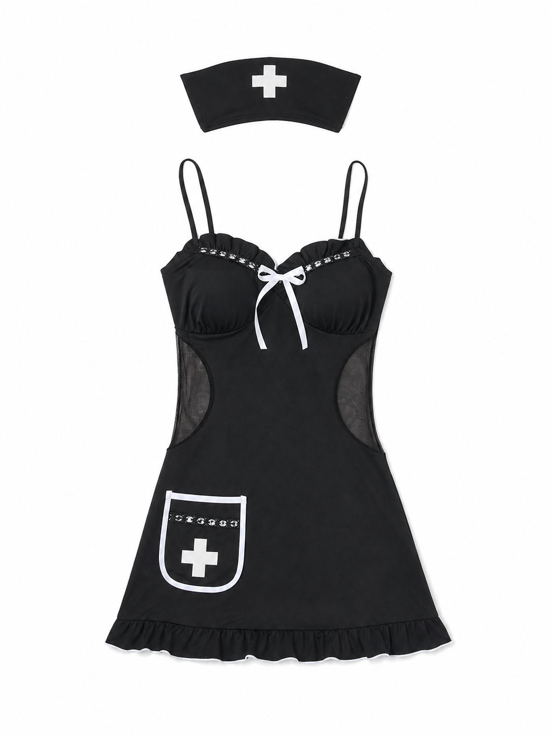 Medical Uniform: Black Dress with White Trim