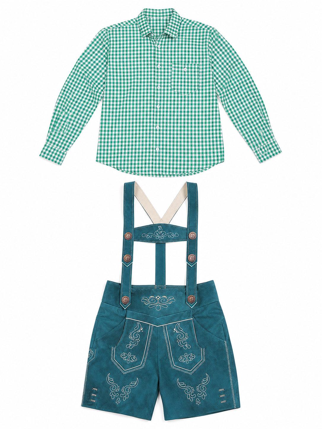 Plaid Bavarian-Style Shirt for Oktoberfest