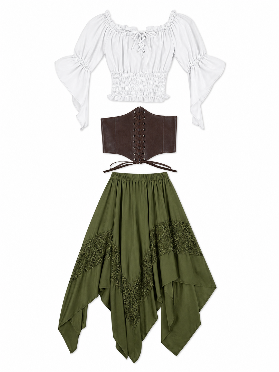 Pirate Costume: Blouse, Corset, and Skirt