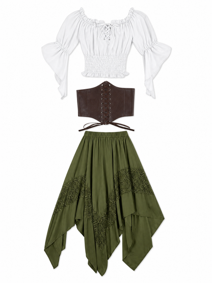 Pirate Costume: Blouse, Corset, and Skirt