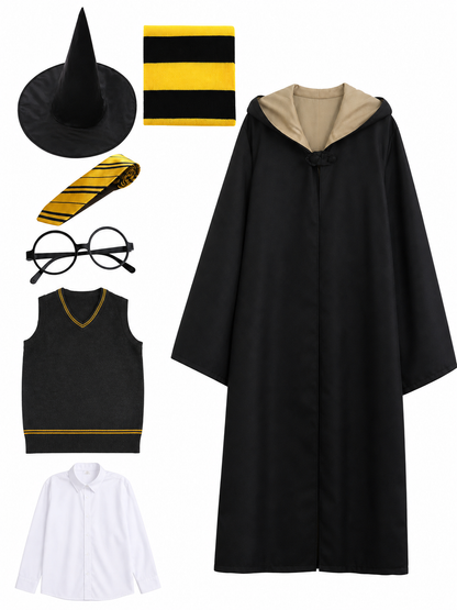Halloween Wizard Costume with Robe and Hat included items