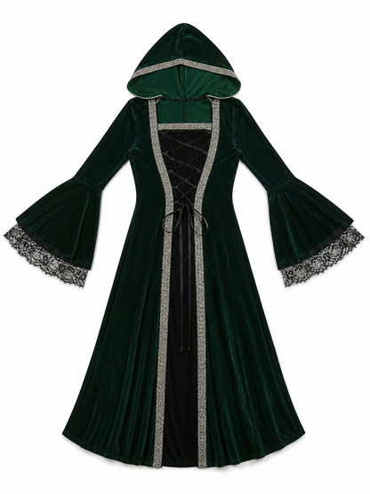 Gothic Hooded Dress in a Medieval Style