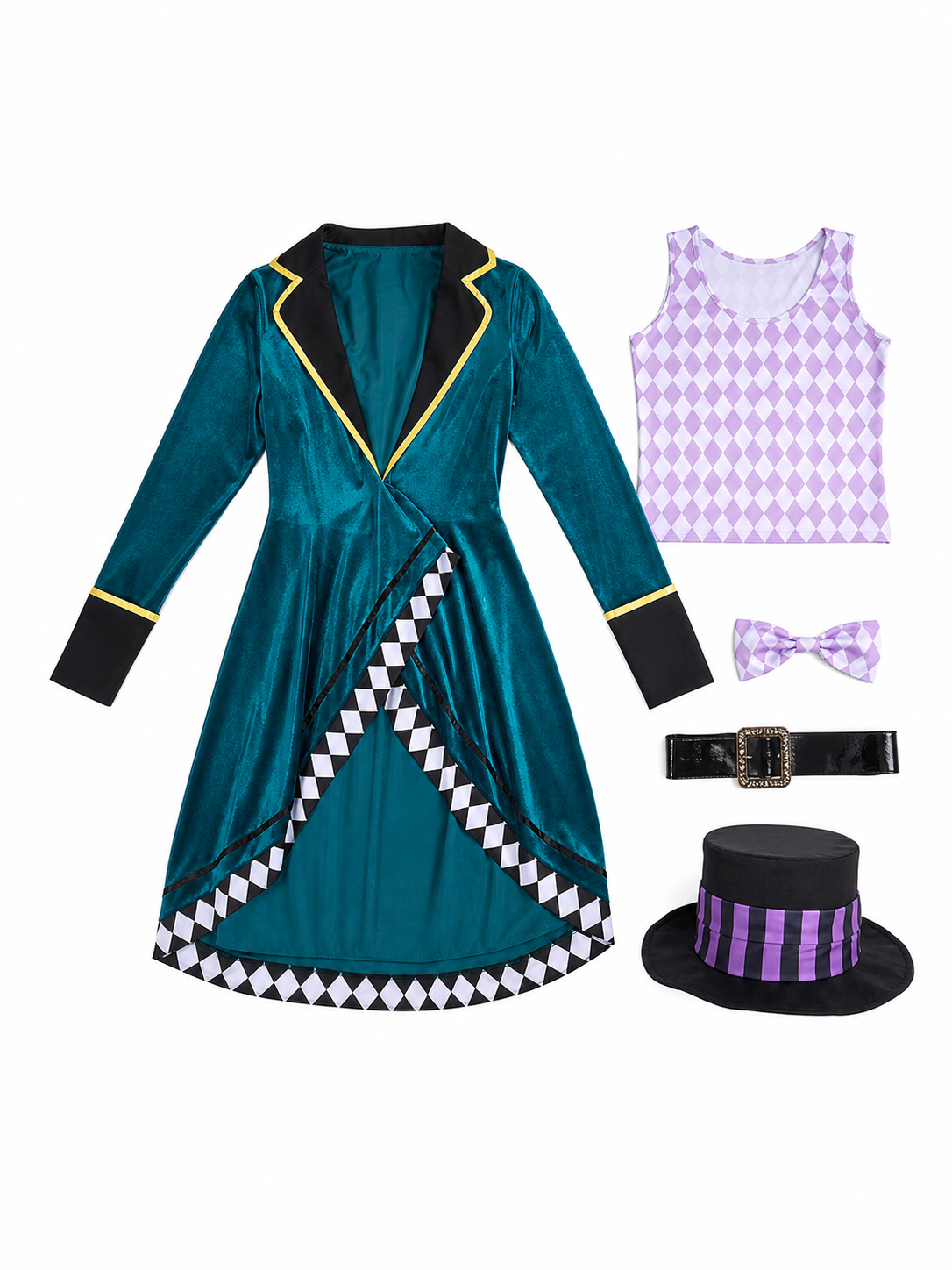Stage Costume with Asymmetrical Skirt and Top Hat
