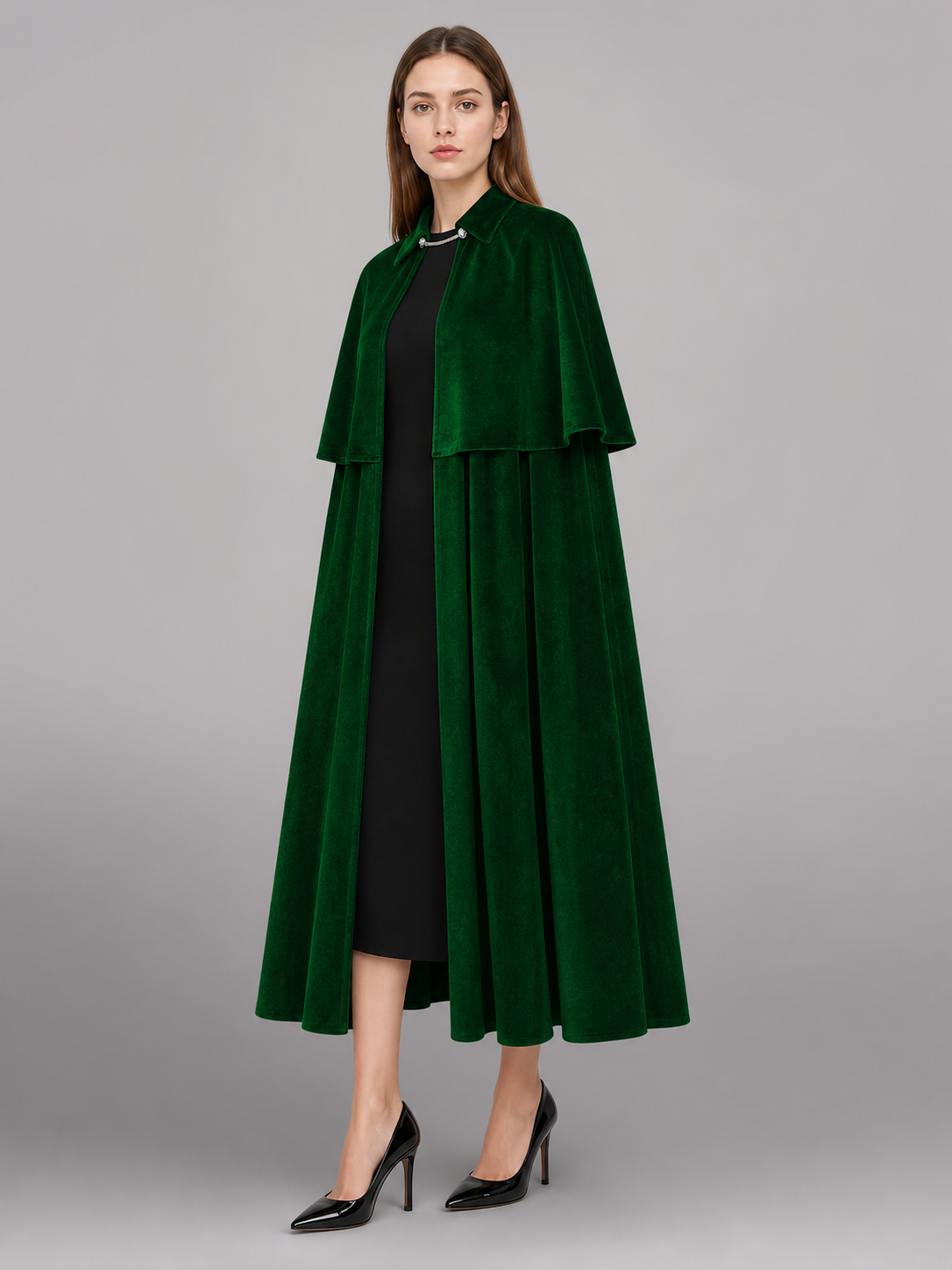 Dark Green Costume Cloak for a Vampire Look