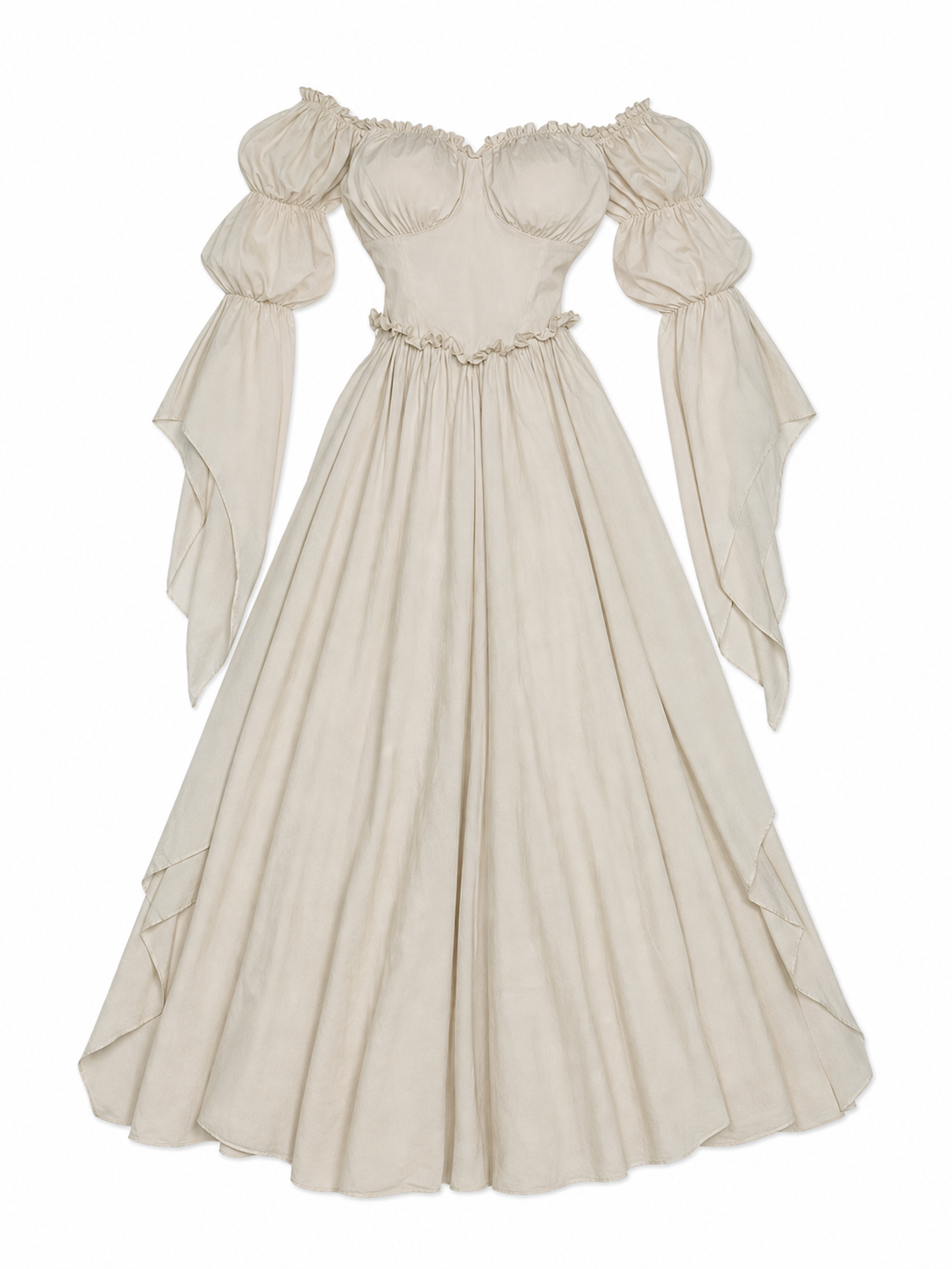 Long vintage-style ruffled dress