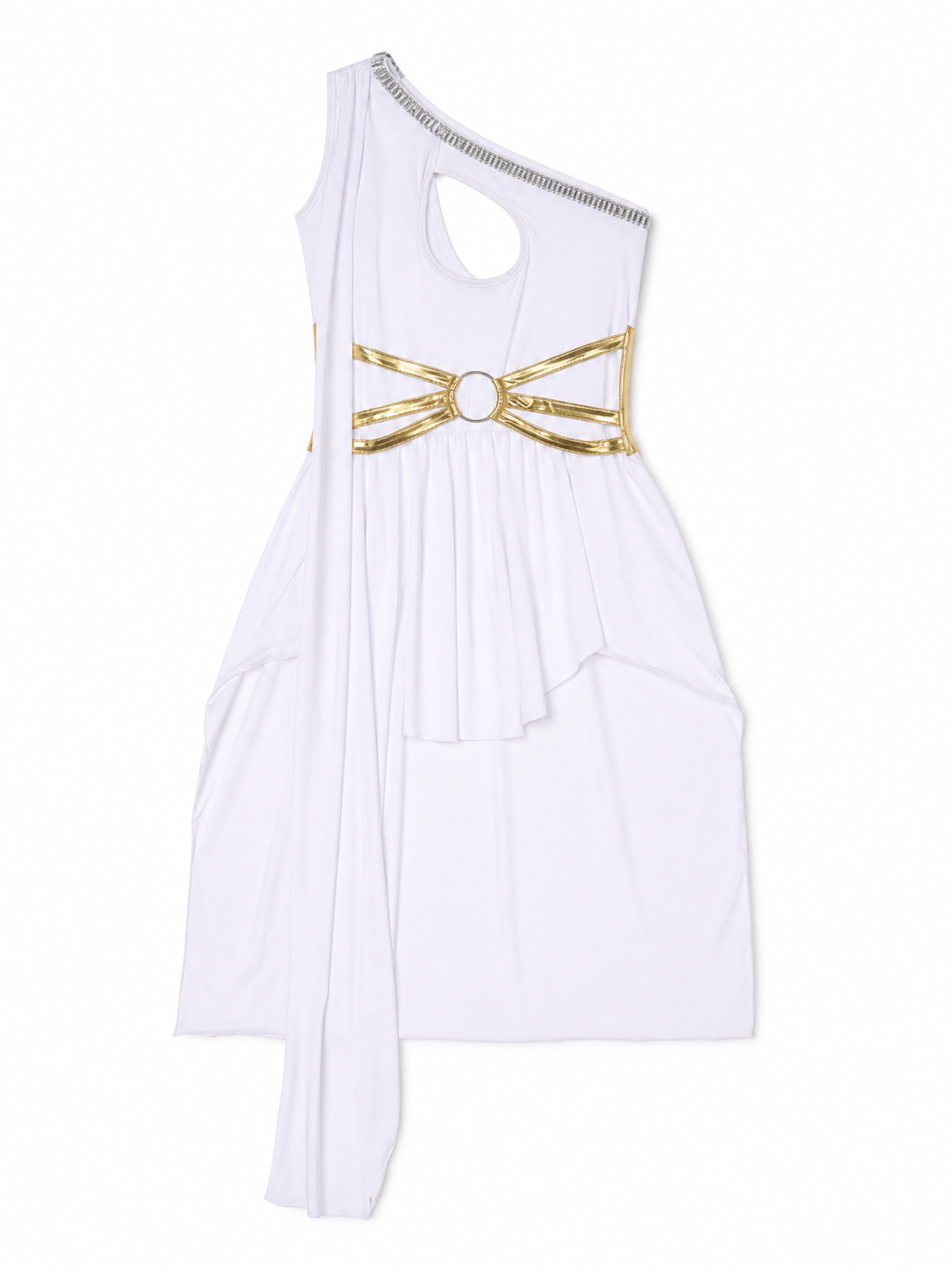 One-Shoulder Greek Goddess-Style Dress included items