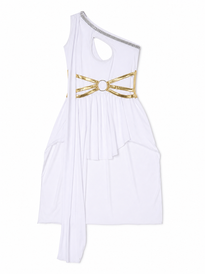 One-Shoulder Greek Goddess-Style Dress included items