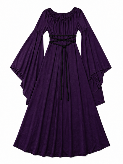 Floor-Length Gothic Dress with Corset Lacing